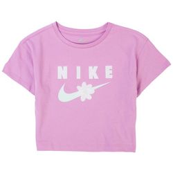 Nike Toddler Girls Logo Daisy Stitch Crop T-Shirt