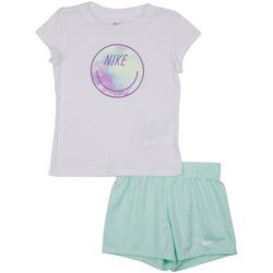 Nike Toddler Girls 2 Pc Solid Mesh Shorts Set