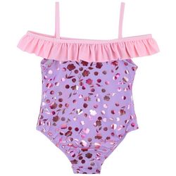 Floatimini Toddler Girls One Pc. Floral Foil Swimsuit