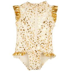 Floatimini Toddler Girls One Pc. Leopard Print Swimsuit