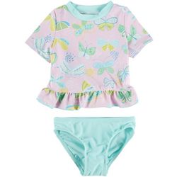 Floatimini Toddler Girls 2-pc. Butterfly Rashguard Swimsuit