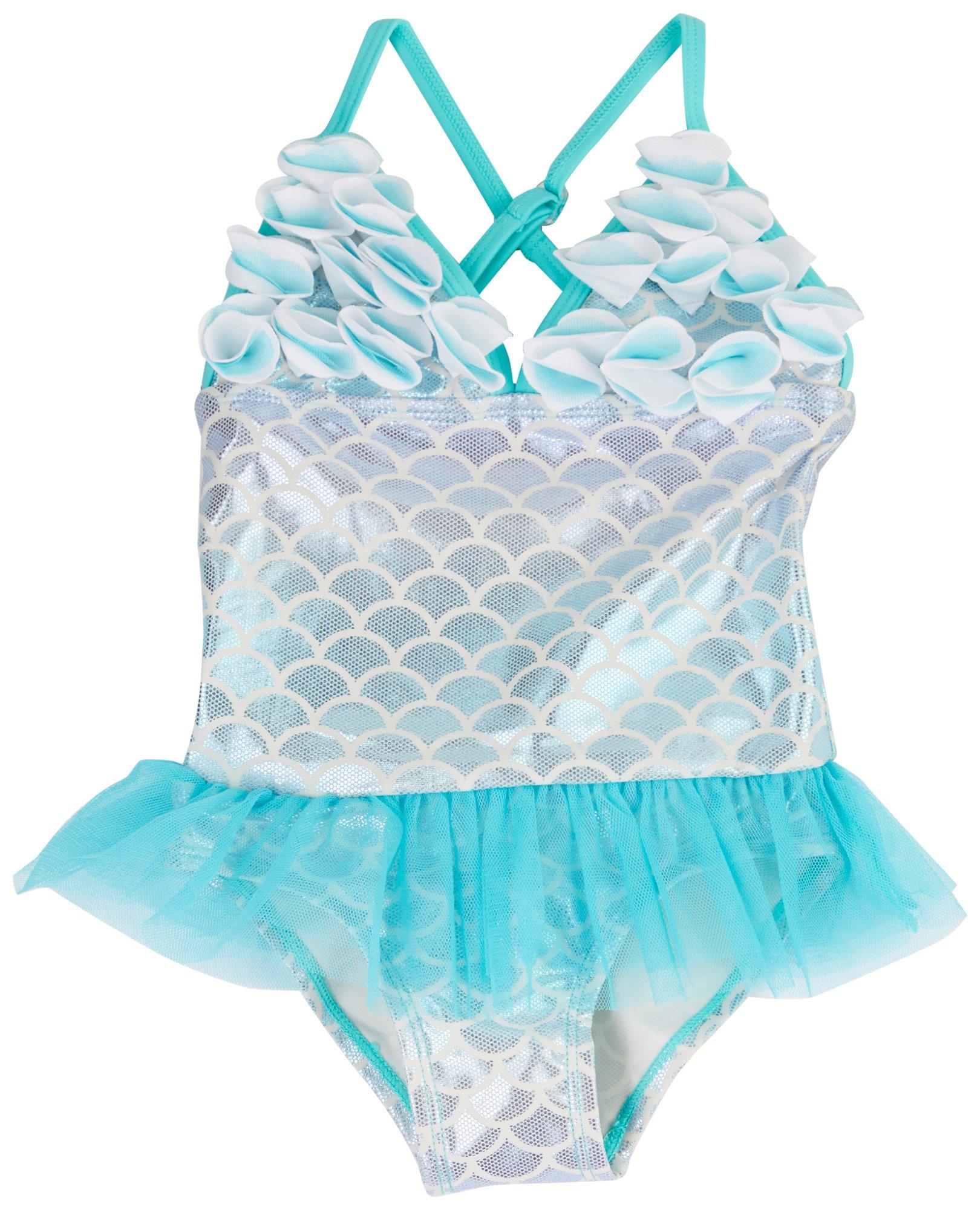 Toddler Girls Mermaid Metallic Scale Swimsuit
