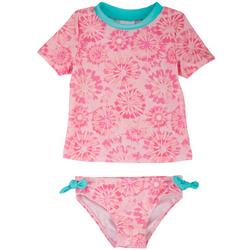 Toddler Girls 2-pc. Tie Dye Rashguard Swimsuit