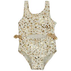 Toddler Girls 1-pc. Gold Leopard Foil Swimsuit