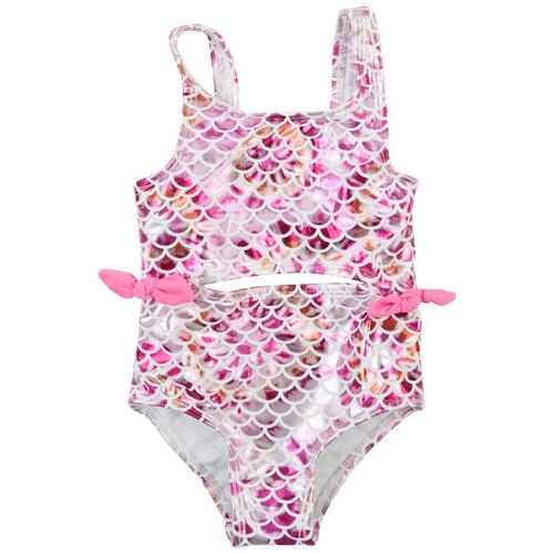 Floatimini Toddler Girls 1-pc. Pink Foil Mermaid Swimsuit