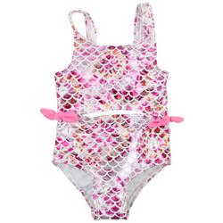 Toddler Girls 1-pc. Pink Foil Mermaid Swimsuit