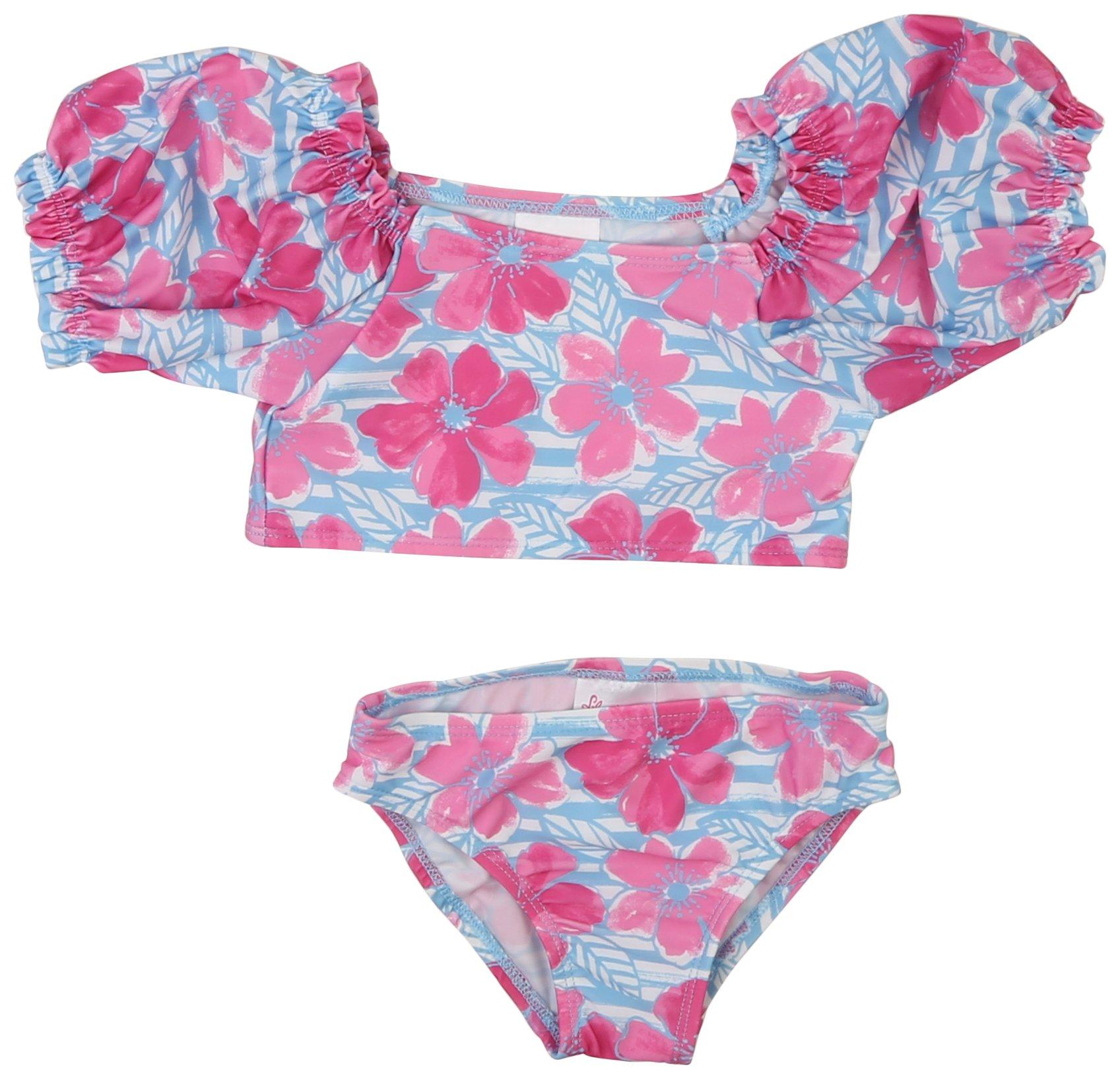 Floatimini Toddler Girls 2 Pc Floral Bikini Swimsuit