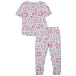 Sleep On It Toddler Girls 2-pc. Tie Dye Hearts Pajama Set