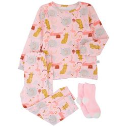 Sleep On It Toddler Girls 3-pc. Zoo Animal Pajama Set