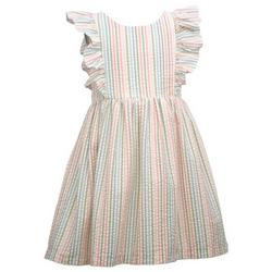 Toddler Girls Striped Seersucker Dress