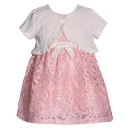 Bonie Jean Toddler Girls Blush Short Sleeve 2-fer Dress