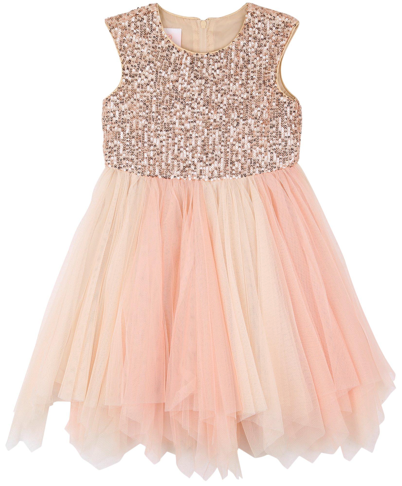 Toddler Girls Sleeveless Sequin Soft Skirt Dress