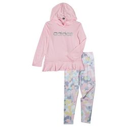 Adidas  Toddler Girls Long Sleeve Hoody Pajama Set
