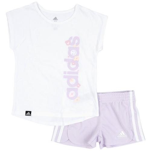 Adidas Toddler Girls 2-pc. Graphic Mesh Short Set