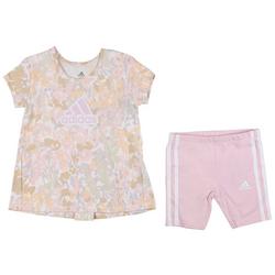 Toddler Girls 2 Pc Short Sleeve Tee and Shorts Set