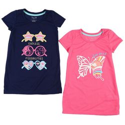 Rene Rofe Toddler Girls 2-pk. Butterfly Sleep Gown Set