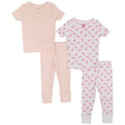 Toddler Girls 4-pc. Flamingo/Solid Tops/Pants Set