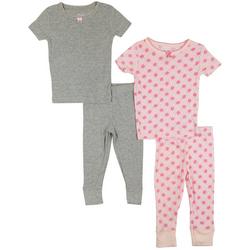 Toddler Girls 4-pc. Floral/Solid Tops/Pants Set