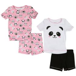 Toddler Girls 4-pc. Panda/Solid Tops/Shorts Set