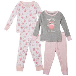 Rene Rofe Toddler Girls 4-pc. Owl Long Sleeve Pajama Set