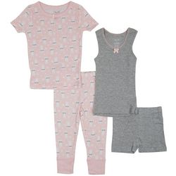 Rene Rofe Toddler Girls 4-pc. Heart Cat Pajama Set