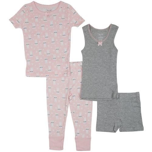 Rene Rofe Toddler Girls 4-pc. Heart Cat Pajama