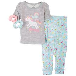 Toddler Girls Unicorn Pajama Set & Hair Ties