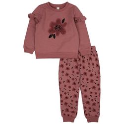PL KIDS Toddler Girls 2pc. Flower Long Sleeve Pant Set