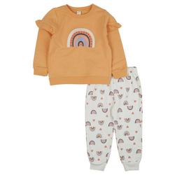 Toddler Girls 2pc. Rainbow Fleece Long Sleeve Set