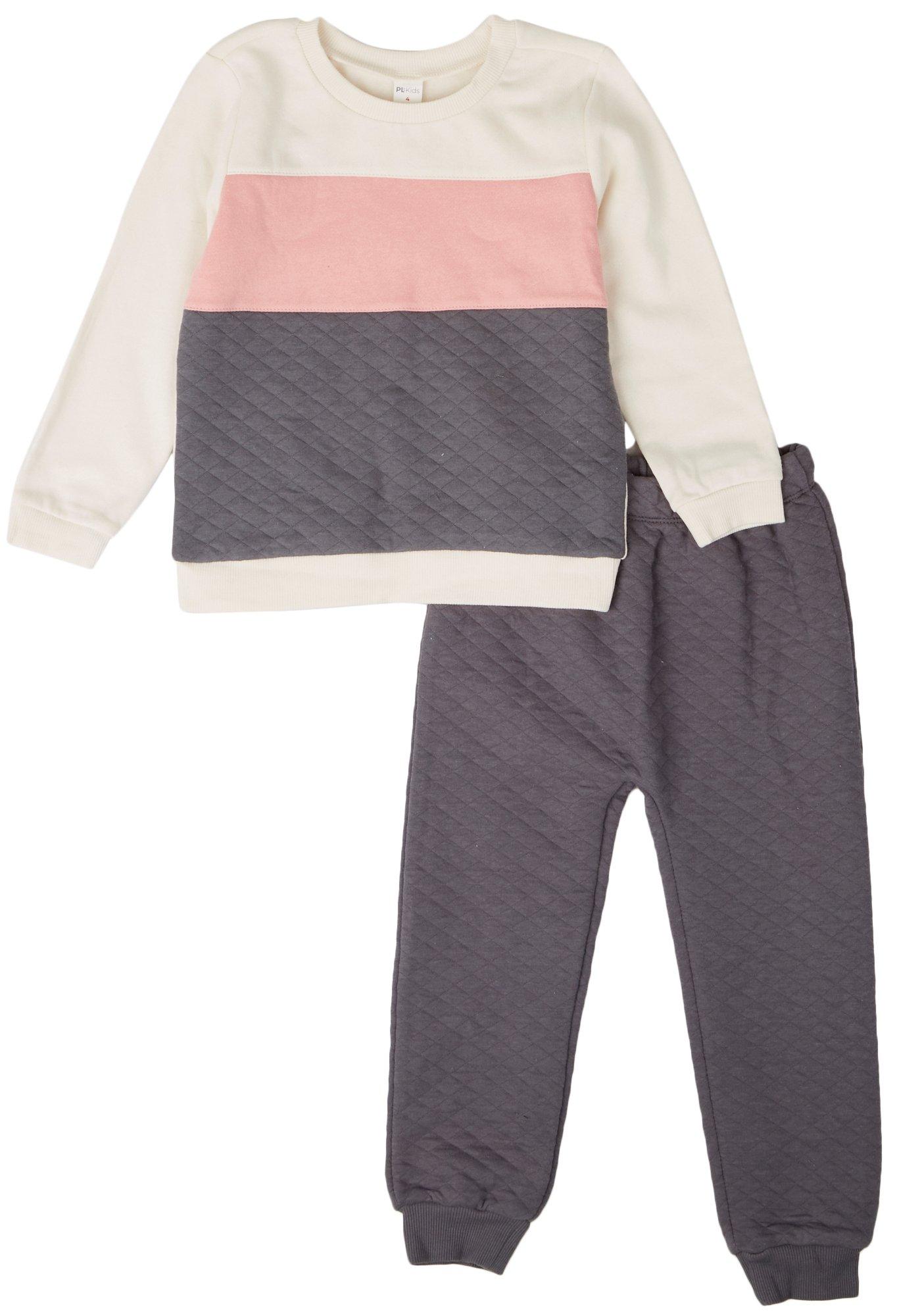PL KIDS Toddler Girls 2pc. Ottomon Jogger Set