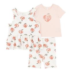 Toddler Girls 3-pc. Peach Short Set