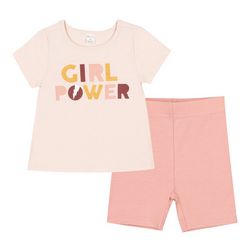 PL Baby Toddler Girls 2-pc. Girl Power Short Set