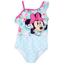 Disney Minnie Mouse Toddler Girls Polka Dot Ruffle Swimsuit