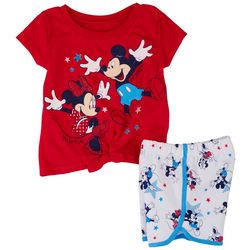Disney Toddler Girls 2-pc. Mickey & Minnie Mouse Short Set