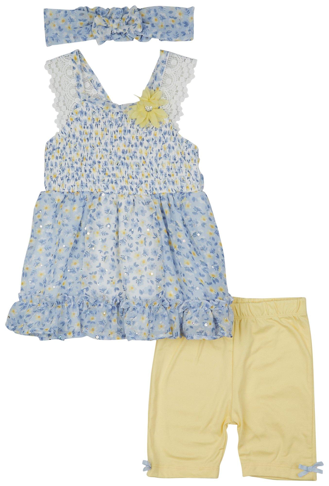 Little Lass Toddler Girls 3 Pc Shorts Set