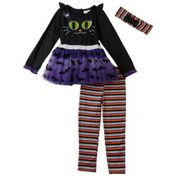 Toddler Girls 3-pc. Cat Tutu Dress & Legging Set