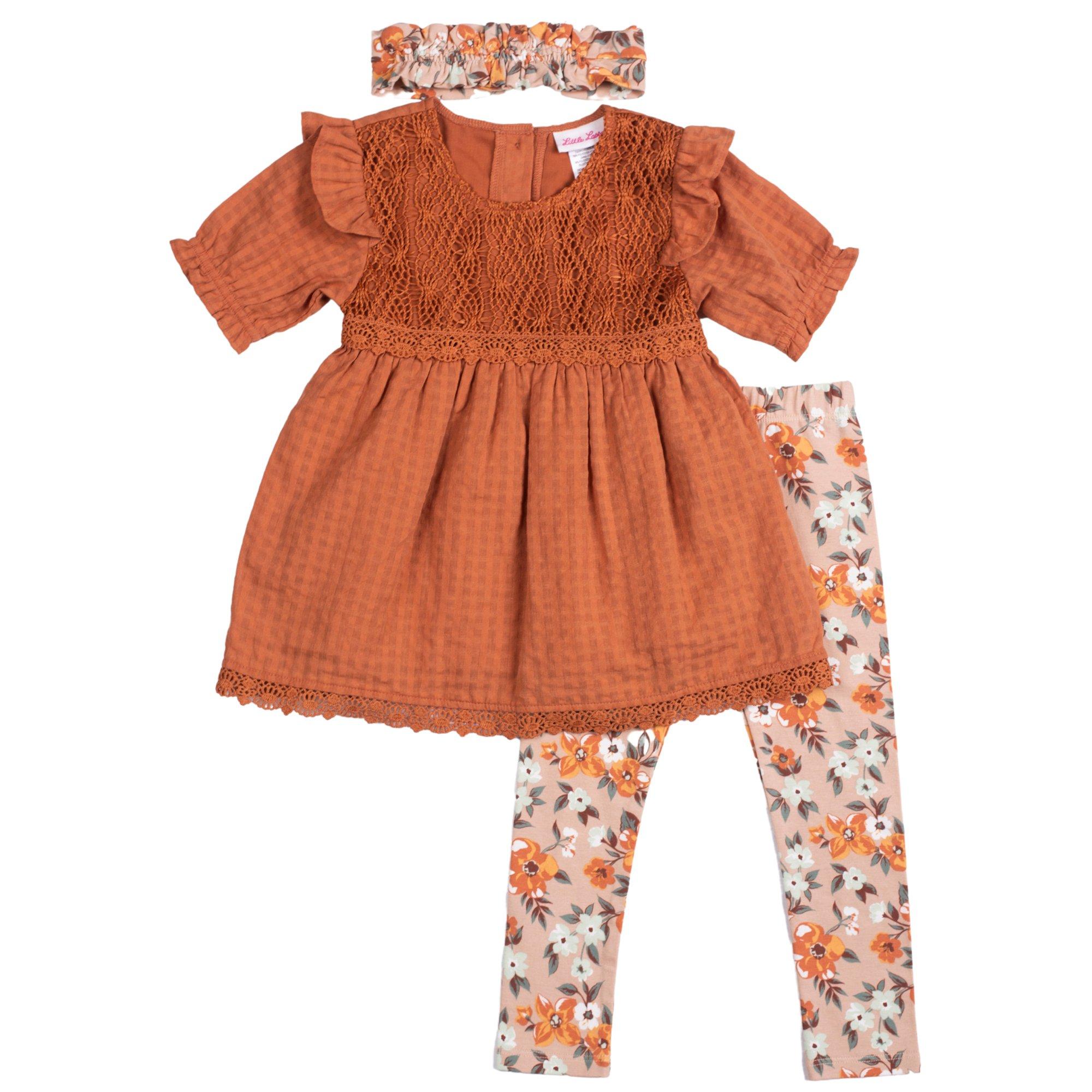 Toddler Girls 3-pc. Fall Dress & Legging Set