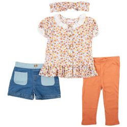 Little Lass Toddler Girls 4 Pc. Dress Short & Pant Set