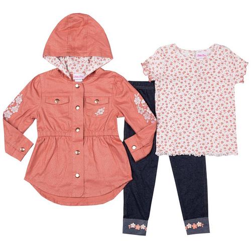 Little Lass Toddler Girls 3 Pc. Clay Twill