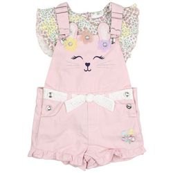 Toddler Girls 2 pc. Bunny Overall Jumper Set