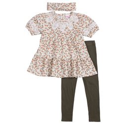 Toddler Girls 3-pc. Floral Dress & Legging Set