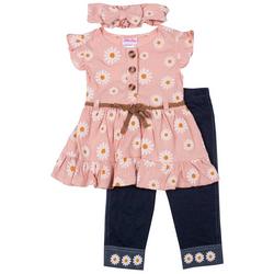 Toddler Girls 3 Pc. Sleeveless Floral Dress Set