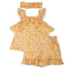 Little Lass Toddler Girls 3-Pc. Floral Print Shorts Set