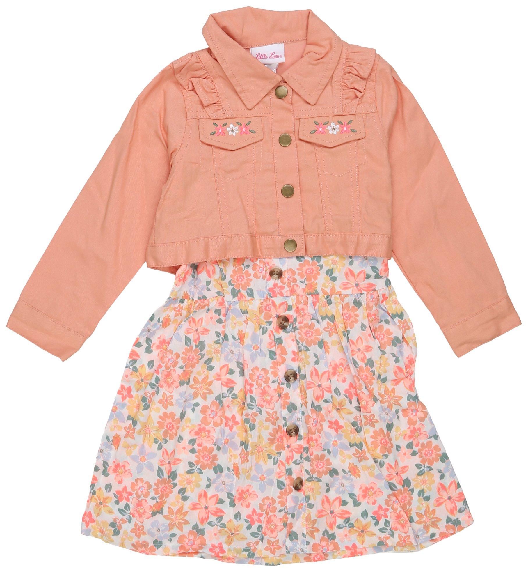 Toddler Girls 2 Pc. Jacket/Floral Dress Set