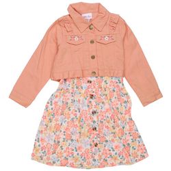Toddler Girls 2 Pc. Jacket/Floral Dress Set