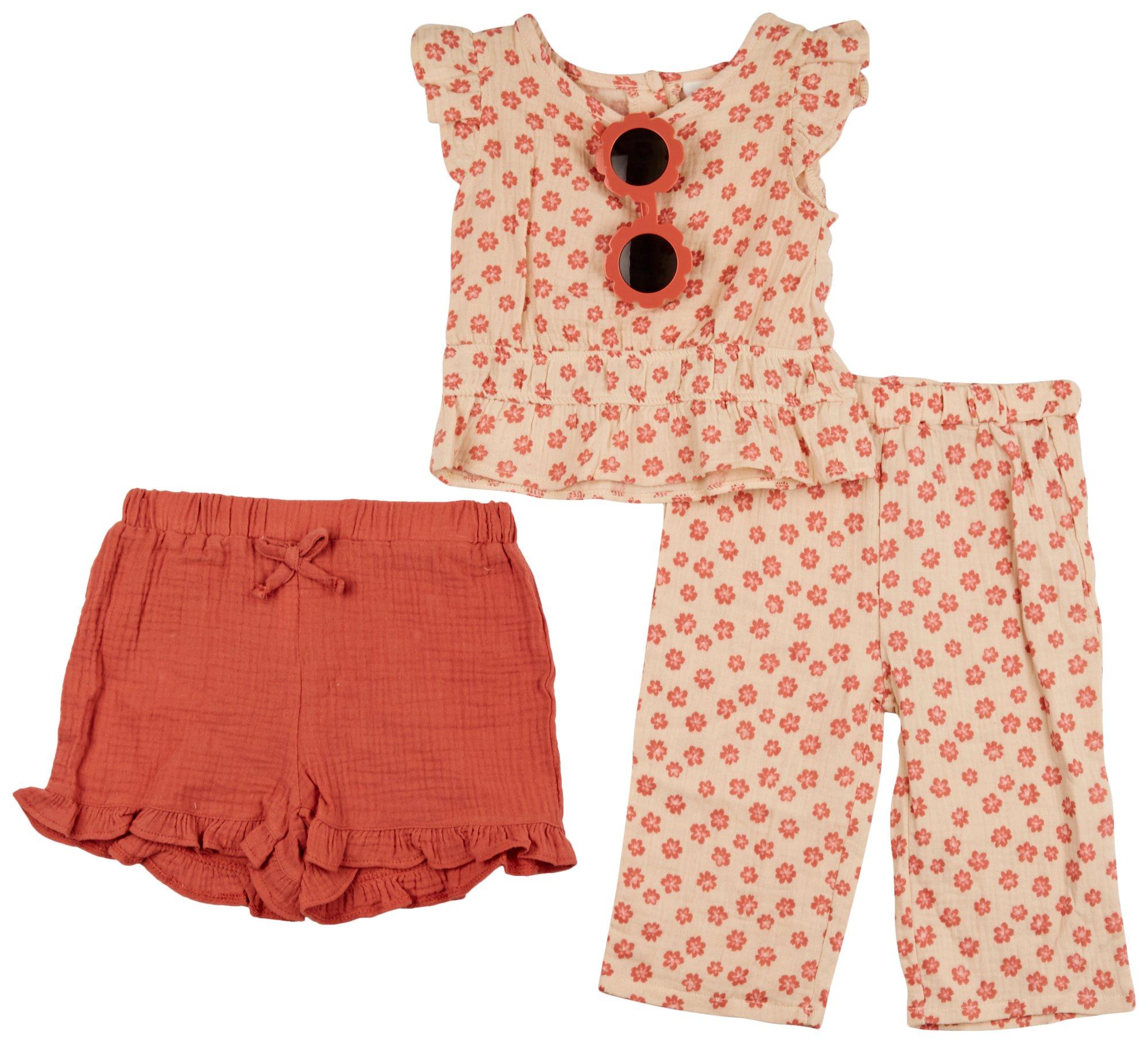 Toddler Girls 4-Pc. Pants Shorts Set