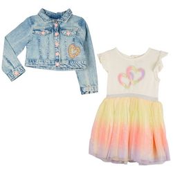 Little Lass Toddler Girls 2 Pc Denim Jacket Dress Set