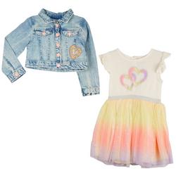 Toddler Girls 2 Pc Denim Jacket Dress Set