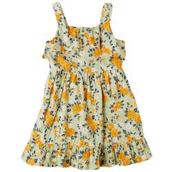 Toddler Girls Floral Ruffle Sleeveless Dress