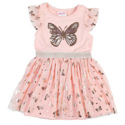 Little Lass Toddler Girls Butterfly Foil Tulle Dress